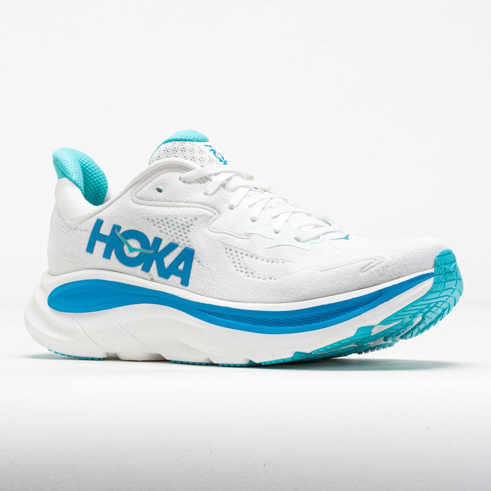 HOKA Clifton 10 Mens White/Skyward Blue - Image 5