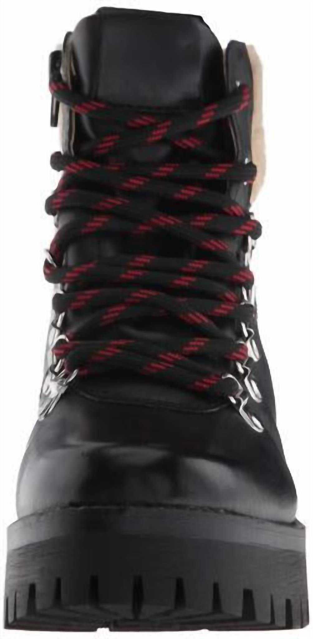 Steve Madden - Women's Leather Faux Shearling Lace Up Lug Sole Hiker Bootie - Image 2