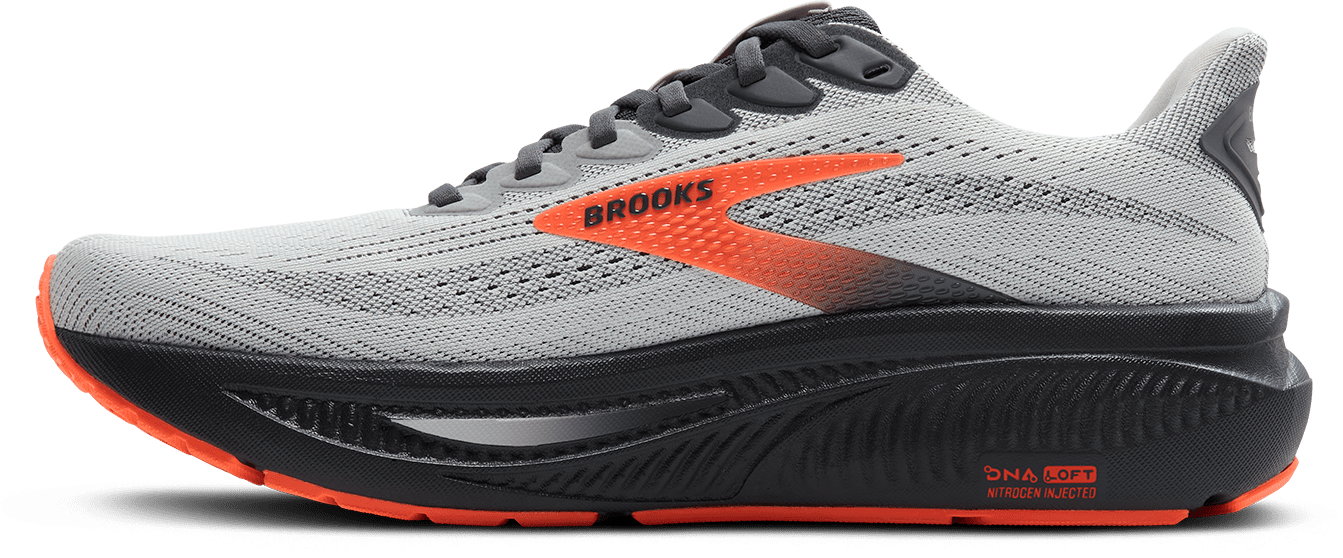 Men's Ghost 17 EXTRA WIDE (048 - Oyster Mushroom/Orange/Ebony) - Image 2