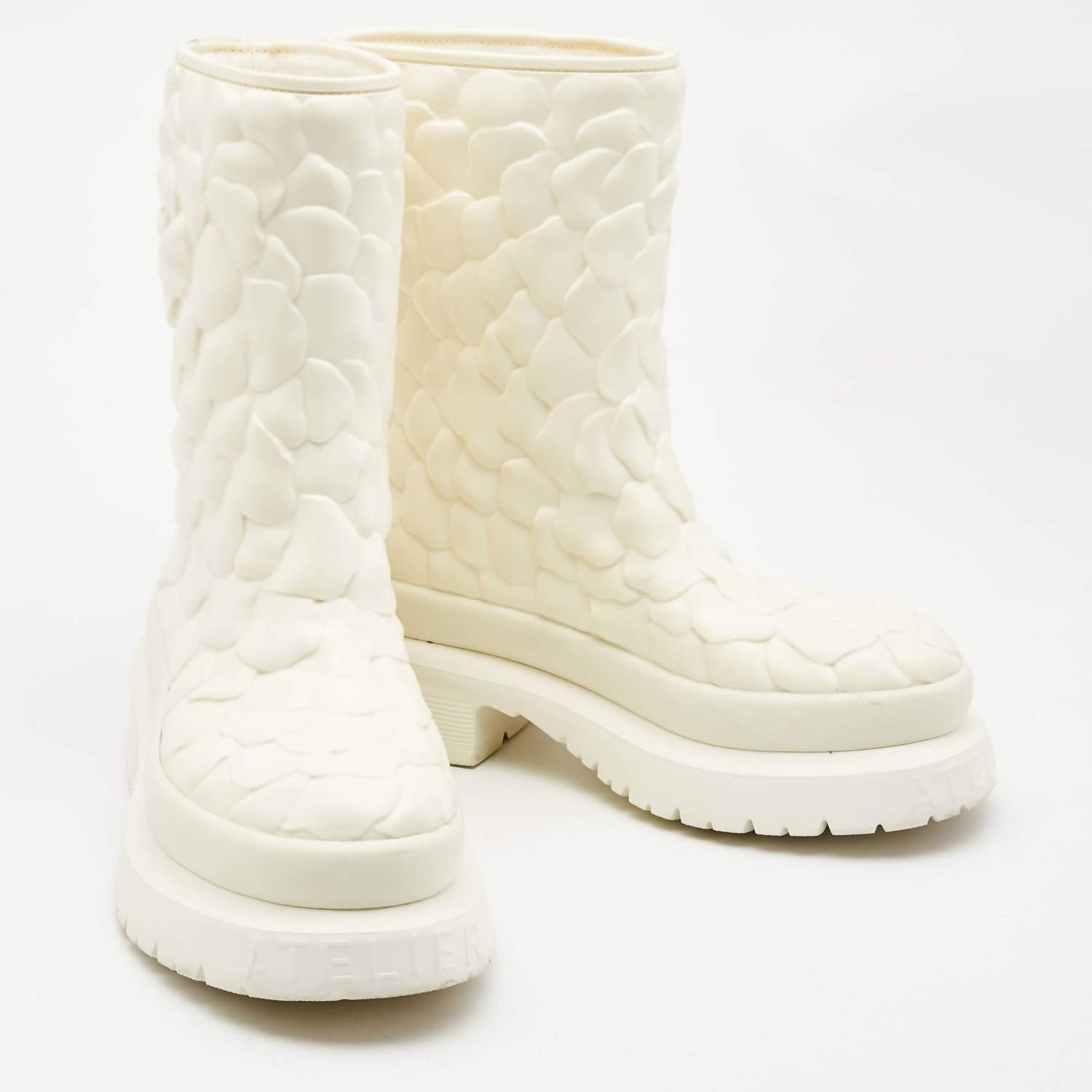 Valentino Garavani - Women's Rubber Rose Edition Atelier Mid Calf Boots