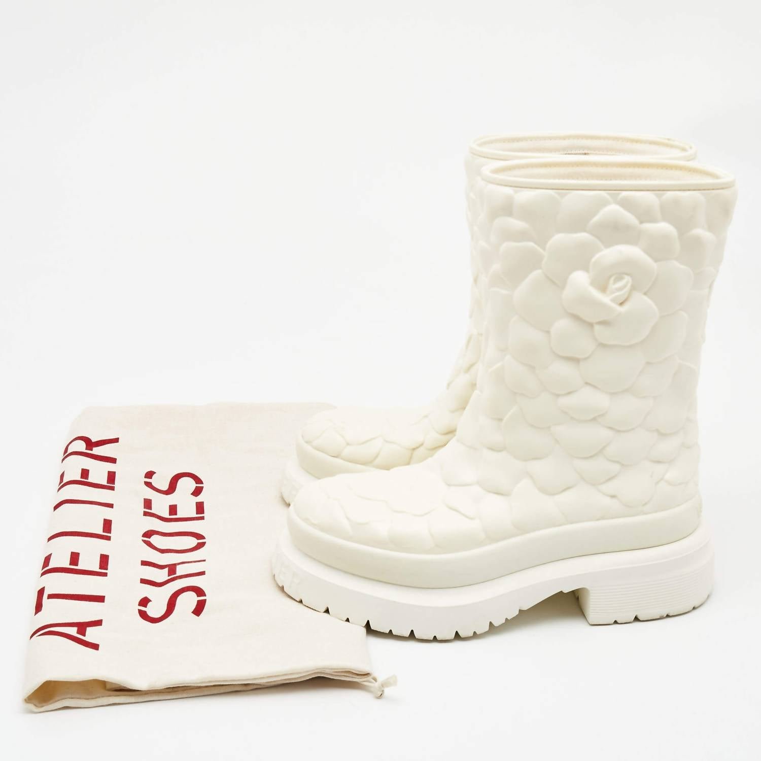 Valentino Garavani - Women's Rubber Rose Edition Atelier Mid Calf Boots - Image 7