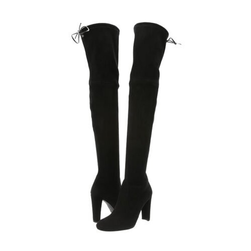 Stuart Weitzman Highland Black Suede Over-the-Knee Boots