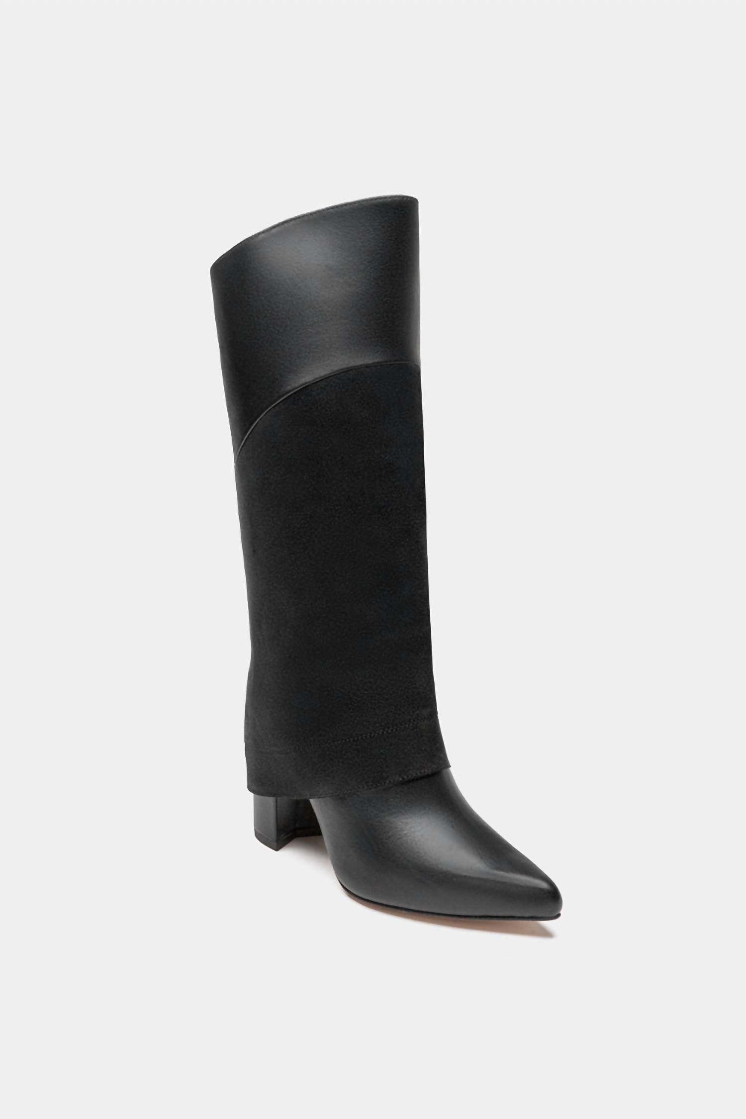 Dante Shoes - Women's Leather Tall Overlay Boots - Image 2