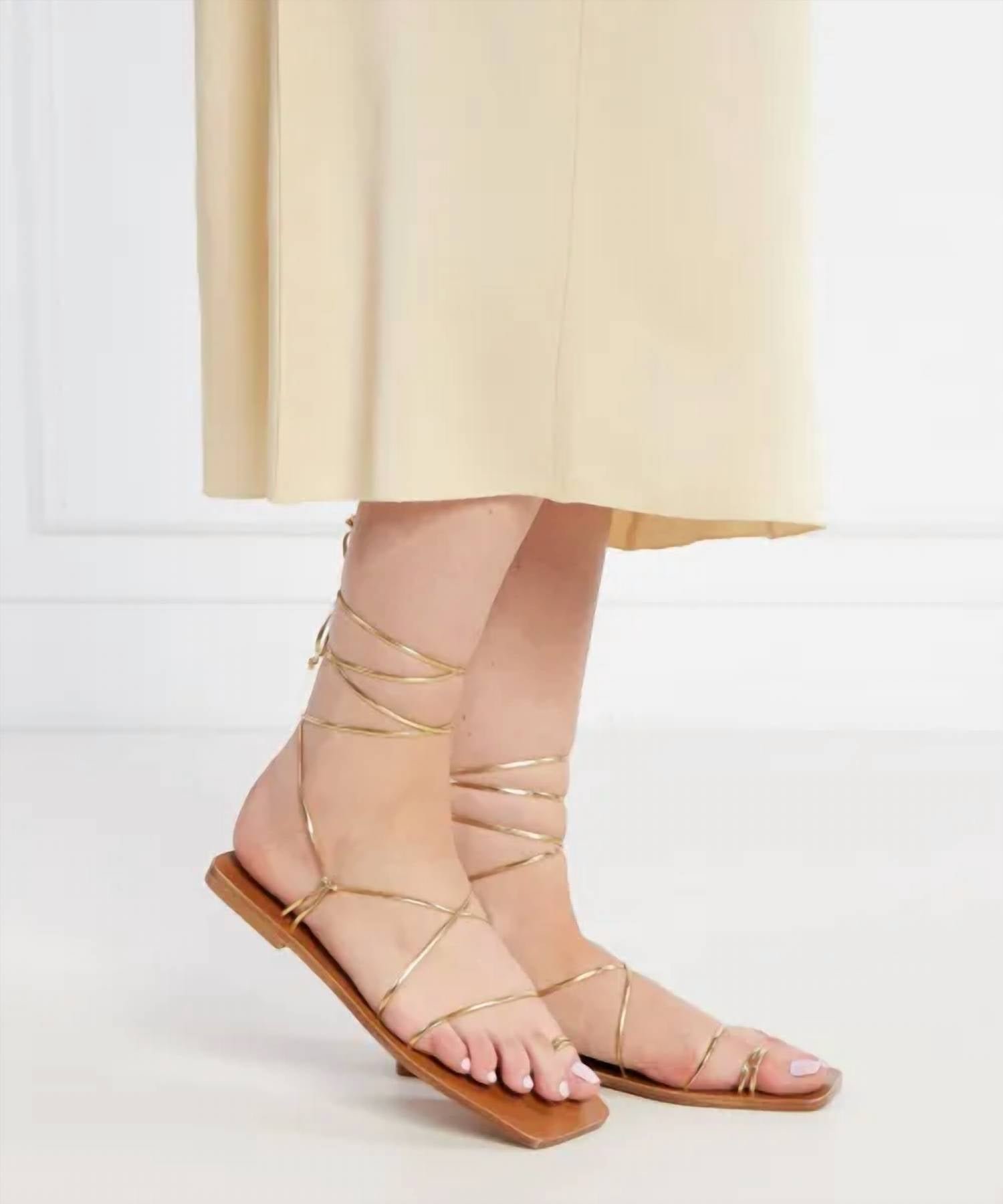 Alohas - Women's Bamboo Shimmer Leather Sandals - Image 4