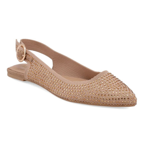 MIA Kathrina Rhinestone Knit Slingback Flats