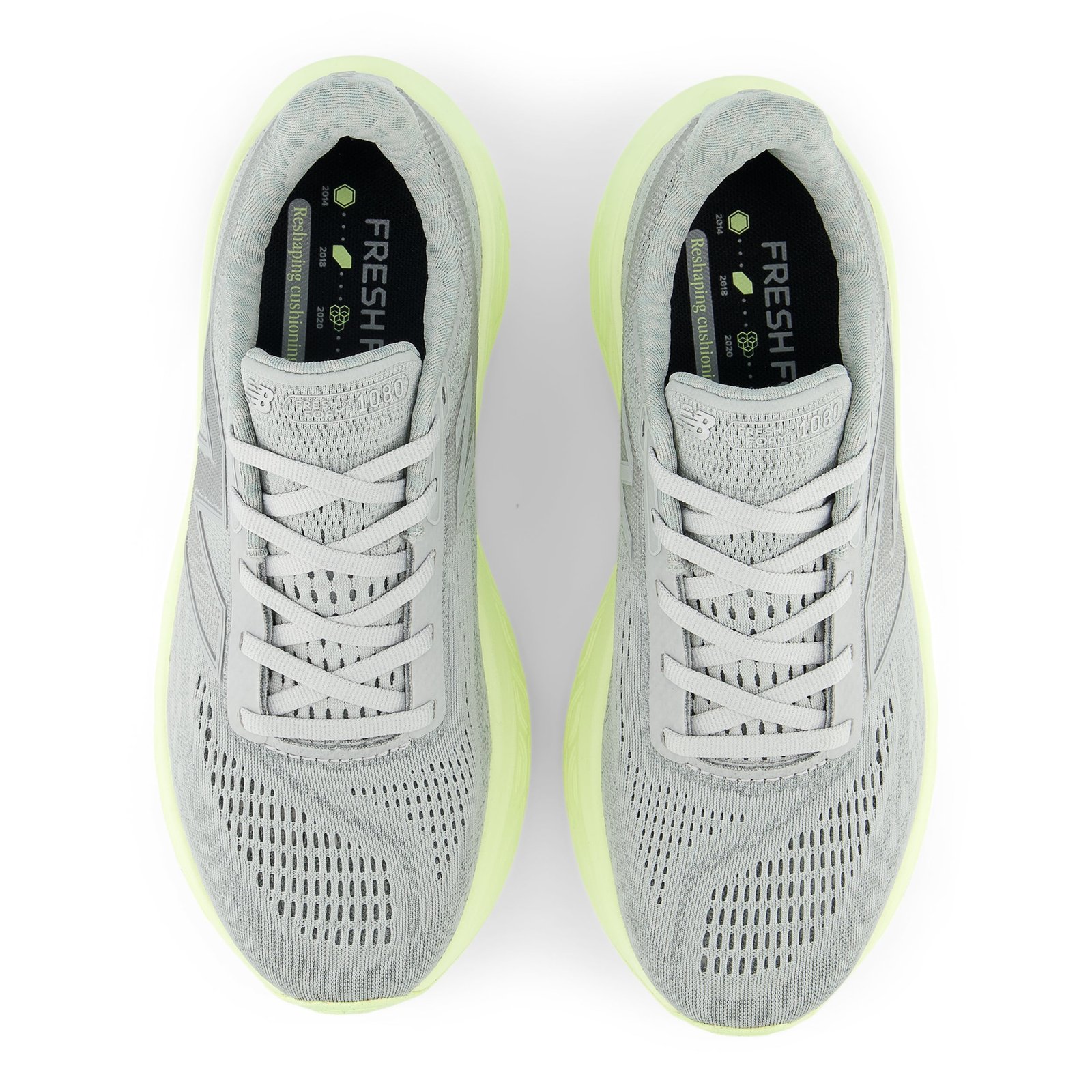 Women's Fresh Foam X 1080 v14 (R - Raincloud/Limelight/Silver Metallic) - Image 4