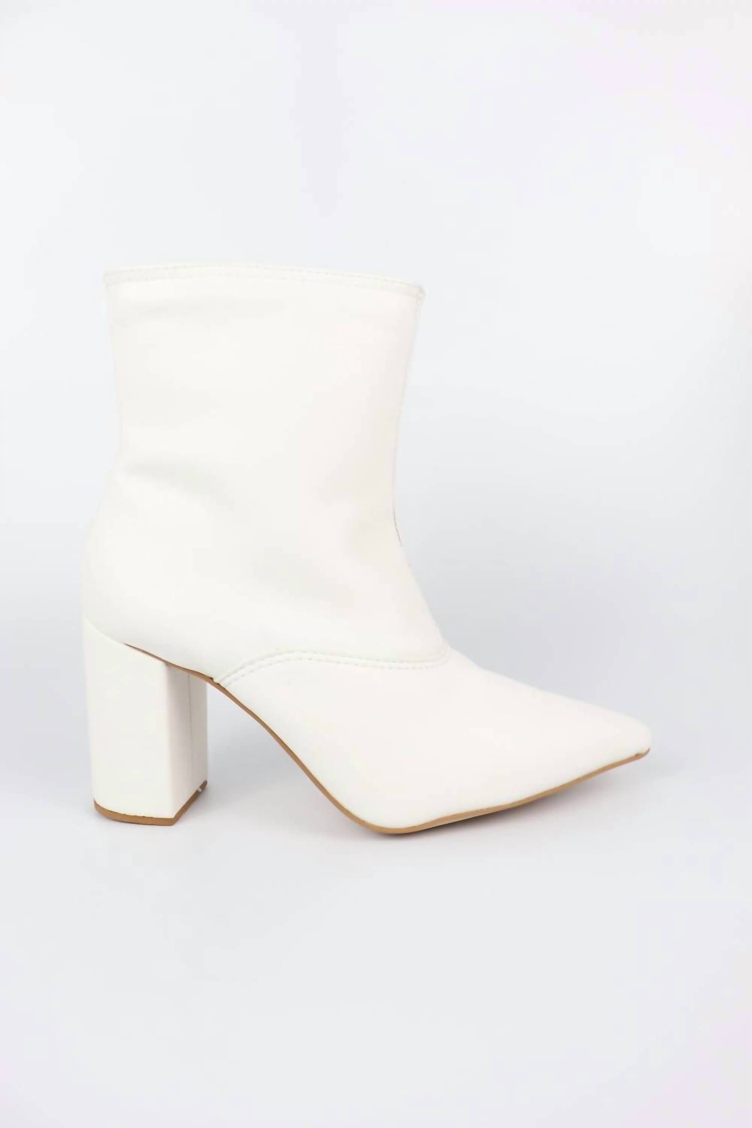 Everglades - Women's Ivory Chic Block Heel Ankle Boots - Image 2