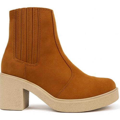 Everglades - Women's Suede Block Heel Chelsea Chunky Platform Ankle Boots