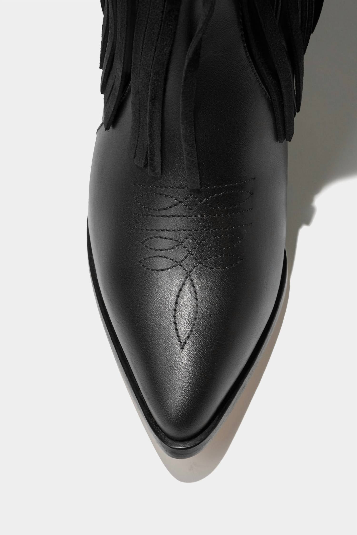 Dante Shoes - Women's Leather Fringe Boots - Image 4