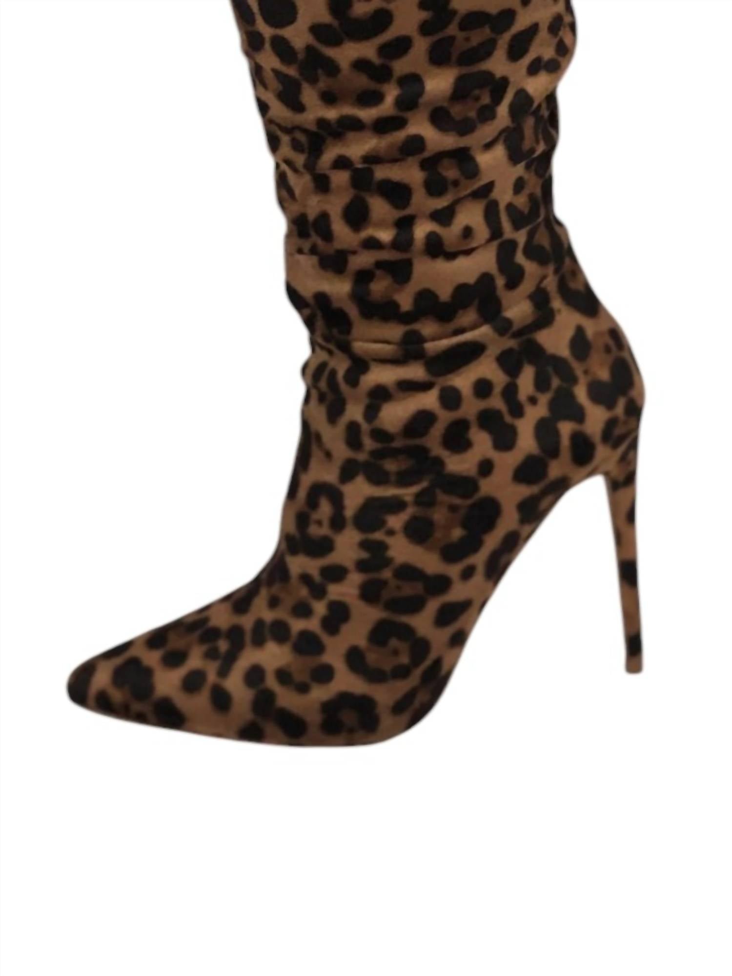 X2B - Women's Leopard Knee High Boots - Image 2