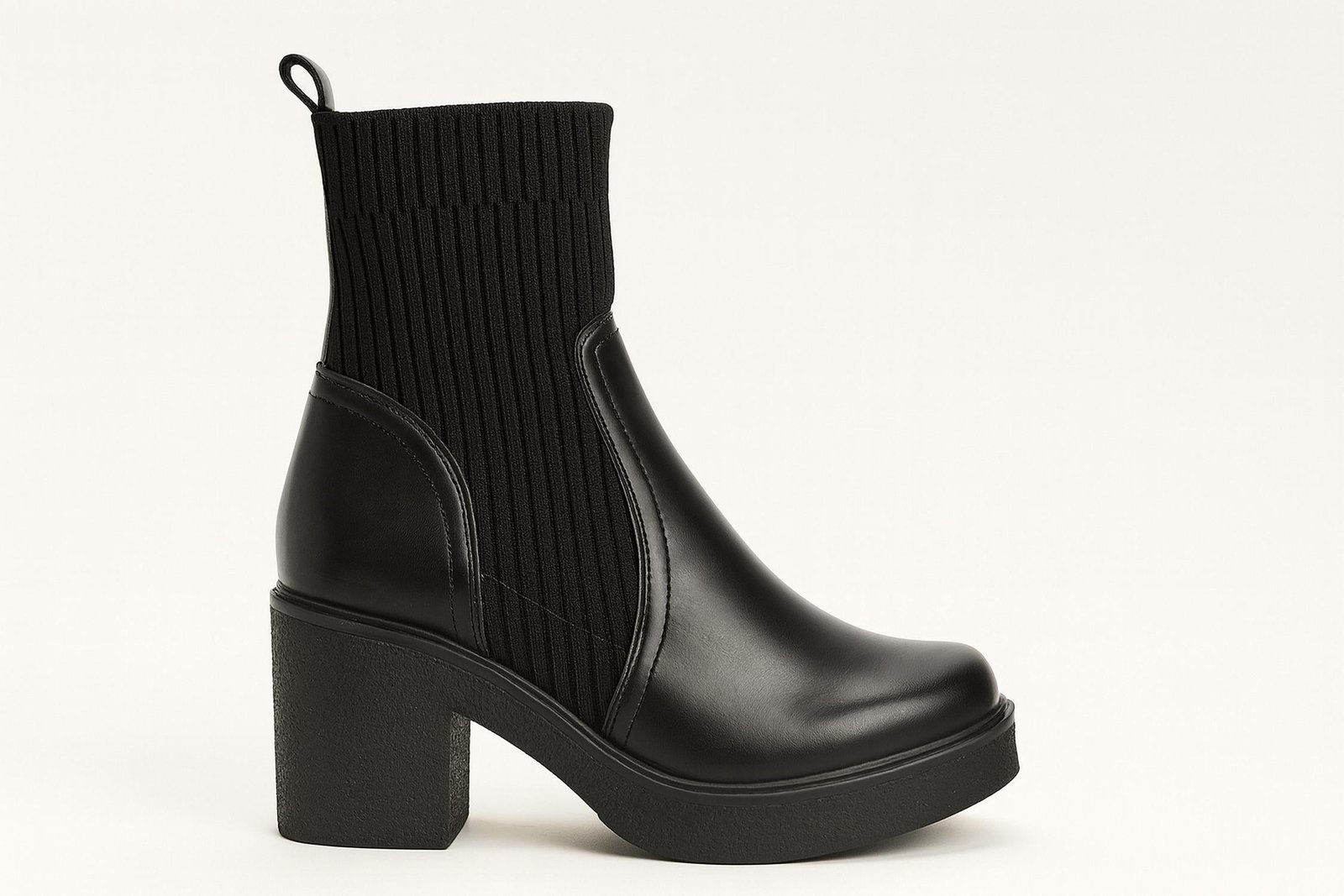 Everglades - Women's Leather & Knit Stretch Ankle Platform Boots