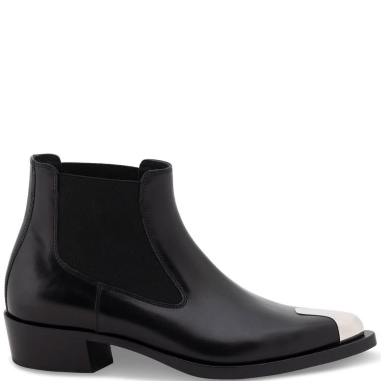Alexander Mc Queen Leather Ankle Boots
