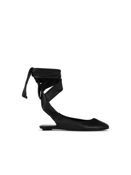 Attico 'Cloe' Black Lear Ballet Flats